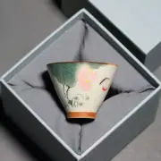 Ice Cracked Lotus Bamboo Hat Cup Underglaze Colored Ceramic Household Tea Cup