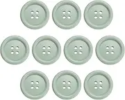 uxcell 10pcs Sewing Button 30mm (1.18") 4 Holes Resin Round Craft Replacement Buttons for Clothing DIY Crafts Decoration, Light Green