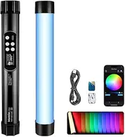 Mettlelite TLX1 RGB Tube Light LED Full Color Portable Video Light with APP Control 2800K-8000K CRI96 TLCI97 360° RGB CCT HSI Mode 10 Customizable Light Effects Rechargeable Battery Magnet Design