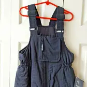 Head Ski Bib Snow Board Pants Kids Unisex Sz M Black Nylon Zip Pouch Pocket NEW