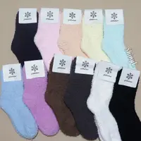 在飛比找蝦皮購物優惠-韓國襪子 素色 素面 毛絨絨 珊瑚絨 加厚 毛襪 保暖襪 睡