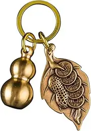 [Healeved] Gourd Shape Keychain Pendant Creative Bag Hanging Durable Key Chain Stylish Brass Accessory for Keys Portable and Lightweight Design