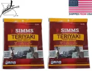 2 Simms Teriyaki Beef Jerky 2.85 OZ Ounce Bags Two Pack Resealable 3.7oz Total