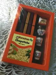 Wooden Chopsticks With Rests Maruchan Set Of 4 Ramen Noodles Multi Color New
