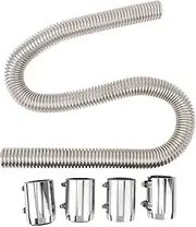 48inch Radiator Flexible Coolant Water Hose Kit, Universal Heat Resistant Stainless Steel Heat Dissipation Hose Set, Flexible Radiator Hose with 4 Caps (Silver)