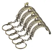 Metal Purse Frames, 2" 5Pcs Kiss Lock Clasp Frame for Coin Purse DIY, Bronze