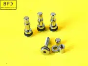 4 Piece Set Bolt In Flush Mount Metal Tire Valve Stems High Pressure CHROME