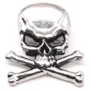 Skull Crossbones Concho Snap Set Nickel 1-1/4" 1265-67 Stecksstore