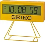 Seiko Unisex Alarm Clock Digital Plastic, Yellow, Standard, Wall Clock