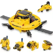 STEM Building Blocks Solar Robot Toys 6-in-1 Kits Educational Space Yellow