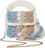Women's Knit Clutch Purse Evening Clutch Bag for Women Handle Tote Purse Crochet Wedding Party Purse