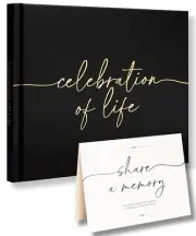 Funeral Guest Book for Memorial Celebration -Black, Purple or Blue Registry Book