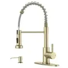 APPASO Gold Kitchen Faucet Brushed Gold with Pull Down Sprayer and Soap Dispe...