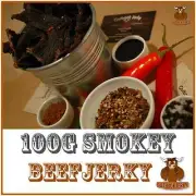 BEEF JERKY 100G SMOKEY AUSTRALIAN PERFECT SNACK WINE BEER CIDER SPIRITS