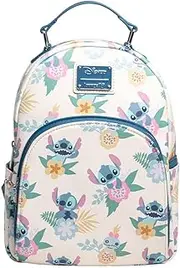 [Loungefly] x Disney Lilo & Stitch Hawaiian Flowers Stitch and Scrump AOP Backpack, Multicolor, One Size