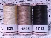 3 Brown GUTERMANN 100% cotton hand thread for Quilting 220 yard Spools