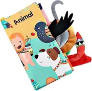 JOINPAYA Animal Tails Cloth Book Educational Learning Toy Baby Sensory Plaything for Infants Toddlers Random Style