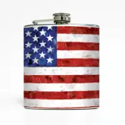Handcrafted Stainless Steel Whiskey Flask 8 Oz - US Flag