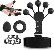 XAGYL Grip Strength Trainer Set(4 Pack), Ajustable Hand Grip Strengthener & Forearm Excerciser with Gripster, Grip Ring, Relief Ball and Finger Exerciser, Workout Equipment Perfact for Injury Recover and Finger Strength