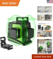 Professional Green Beam Self-Leveling Laser Level - 360° Rotation & Manual Mode