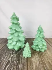 Jadeite Green Glass Christmas Trees - Set of 3 Green Milk Glass Christmas Decor