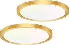 2PACK Flush Mount LED Ceiling Light Fixture Golden, 12Inch 28W, Dimmable 3000K-4