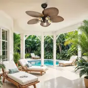 52" Tropical Ceiling Fan with Light & Remote Control Reversible Timer Mode