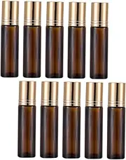 OFFIGAM 10Pcs Portable Roll Essential Oil Bottles Containers for Eye Cream Compact and Reusable Cosmetic Roller Bottles Travel Friendly Design for Essential Oils