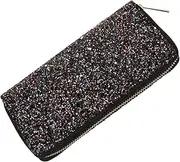 [SAFIGLE] 1pc Fashion Glitter Wallet Handbag for Women Zippered Wallet for Women Hand Bags Wallet Purse Shiny Purse Fashion Wallet Handbag Trendy Tote Bag Black Polyester