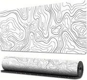 XUNQUCOM Large Mouse Pad Extended Gaming Mouse Pad Non-Slip Rubber Base Mouse pad（300 * 800 * 2mm） (White)