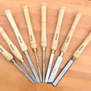 8PCS HSS Wooden Turning Chisel Tools SET High Speed Steel Blade Ashtree Handle