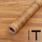 [COSNIGHT] Wood Grain Contact Paper with Tools, Peel and Stick Wallpaper, Self Adhesive Wall Paper for Countertop Drawer Shelf Liner Cabinet Easy to Clean 15.7In x 118In