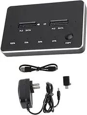 2 Slot M.2 SATA+SATA Clone Docking Station, Duplicator for USB C Support One Key System Disk Copy Function