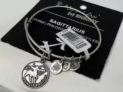 Alex And Ani Sagittarius Zodiac Charm Bangle Rafaelian Silver Wire Bracelet Tags