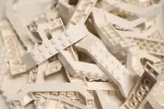 5 Lego White, Brick Arch 2x6, City/Town Piece Inv 314
