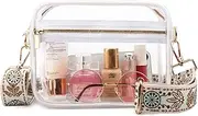 WEDDINGHELPER Clear Crossbody Bag, Clear Bag Stadium Approved Clear Purse with Adjustable Strap for Sports Concerts Festivals