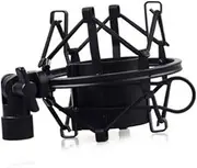 HONITANO Black Metal Condenser Mic Holder Sturdy Vibration Mount for Studio Use Angle for Radio Broadcasting and Recording