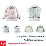 Baby Kid Bib Apron Smock Waterproof Short Long Sleeve Art Feeding Painting 3m-4y