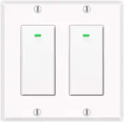 Alexa Light Switch, Double Smart WiFi Switches, Switch 2 White