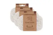3x Eco Basics Soap Riser Dish Elevator Holder Storage Bath Sink Organiser Cream