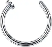 [Poetic Dove] 6mm Silver Surgical Steel Open Lip Ear Nose Ring Hoop Small Thin Earrings Body Piercing Jewellery