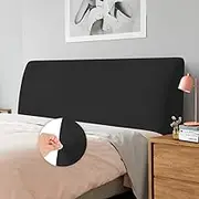 Caijin Bed Headboard Protective Cover, Dustproof Protective Cover for Padded Bedroom Headboard, Velvet Fabric (150-170 cm (Queen), Black)