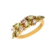Promise Ring Natural Green Peridot Ring, Stackable Peridot Ring ,925 Silver Ring