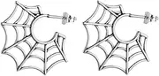 [HZMAN] Halloween Spider Web Earrings for Women Surgery Steel Stud Earrings for Men