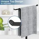 Towel Rack Bathroom Storage Shelf Gifts Free Standing Black with Base T Shape