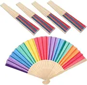 HAMPPLIES Chinese Dance Fan 5pcs Portable Folding Fans Lightweight Easy to Carry for Weddings Festivals