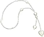 [Glass Of Venice] GlassOfVenice Murano Glass Heart Tie Necklace - Silver White