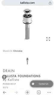 Brand New KALLISTA 1101708-CP Soft Touch Drain Polished Chrome rlp