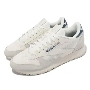 【REEBOK】休閒鞋 Classic Leather 男鞋 女鞋 白 藍 麂皮 皮革 復古 經典(100032773)