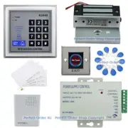 125KHZ RFID Card Password Door Access Control Kit+ 132Lbs Magnetic Lock+Doorbell